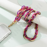 New Cellphone Chain Acrylic Mixed Color Long Crossbody Cellphone Chain Portable Universal Phone Case Hanging Chain