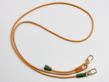 Original Hand-Stitched First Layer Cowhide Double Hook Buckle Adjustable Mobile Phone Lanyard Crossbody Retractable Lanyard with 1 Patch Clip