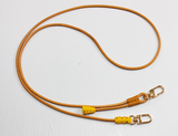 Original Hand-Stitched First Layer Cowhide Double Hook Buckle Adjustable Mobile Phone Lanyard Crossbody Retractable Lanyard with 1 Patch Clip