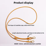 Original Hand-Stitched First Layer Cowhide Double Hook Buckle Adjustable Mobile Phone Lanyard Crossbody Retractable Lanyard with 1 Patch Clip