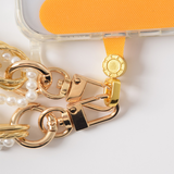Creative Pearl Metal Mobile Phone Lanyard Personalized Mobile Phone Chain