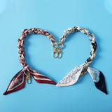 Phone Lanyard Scarf Woven Short Phone Chain Fashion Wrist Strap Hanging Chain New Phone Case Chain with 2 Pcs Phone Patch Tab