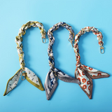 Phone Lanyard Scarf Woven Short Phone Chain Fashion Wrist Strap Hanging Chain New Phone Case Chain with 2 Pcs Phone Patch Tab