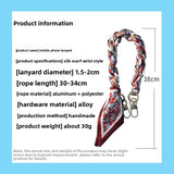 Phone Lanyard Scarf Woven Short Phone Chain Fashion Wrist Strap Hanging Chain New Phone Case Chain with 2 Pcs Phone Patch Tab