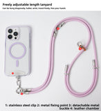 Fashion 3 in 1 Phone Lanyard Crossbody Adjustable Neck Strap Anti-Lost Wrist Strap with Metal Stainless Patch Clip