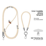 Fashion 3 in 1 Phone Lanyard Crossbody Adjustable Neck Strap Anti-Lost Wrist Strap with Metal Stainless Patch Clip