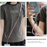 Fashion 3 in 1 Phone Lanyard Crossbody Adjustable Neck Strap Anti-Lost Wrist Strap with Metal Stainless Patch Clip