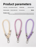8mm Multifunctional Phone Lanyard Short Wrist Strap Adjustable Anti-Lost Anti-Drop Hanging Rope Keychain Strap with 1 Metal Phone Patch Clip