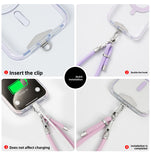 8mm Multifunctional Phone Lanyard Short Wrist Strap Adjustable Anti-Lost Anti-Drop Hanging Rope Keychain Strap with 1 Metal Phone Patch Clip