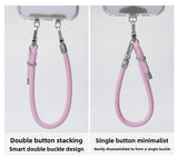 8mm Multifunctional Phone Lanyard Short Wrist Strap Adjustable Anti-Lost Anti-Drop Hanging Rope Keychain Strap with 1 Metal Phone Patch Clip