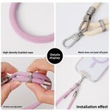 8mm Multifunctional Phone Lanyard Short Wrist Strap Adjustable Anti-Lost Anti-Drop Hanging Rope Keychain Strap with 1 Metal Phone Patch Clip