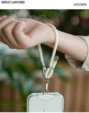 8mm Multifunctional Phone Lanyard Short Wrist Strap Adjustable Anti-Lost Anti-Drop Hanging Rope Keychain Strap with 1 Metal Phone Patch Clip