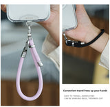 8mm Multifunctional Phone Lanyard Short Wrist Strap Adjustable Anti-Lost Anti-Drop Hanging Rope Keychain Strap with 1 Metal Phone Patch Clip
