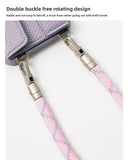 Outdoor Durable Phone Lanyard Adjustable Crossbody Water Bottle Lanyard Bag Chain Anti-Lost Woven Long Strap with Double Buckle with 1 Metal Patch Clip