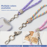 Short Wrist Lanyard Dopamine High-end Braided Rope Phone Chain Camera Climbing Lanyard Anti-drop Phone Case Chain with 1 Metal Phone Patch Clip
