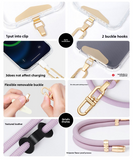 Cell phone lanyard, crossbody lanyard and wrist strap premium metal buckle phone charms with stainless steel phone patch compatible with all smartphone