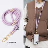 Cell phone lanyard, crossbody lanyard and wrist strap premium metal buckle phone charms with stainless steel phone patch compatible with all smartphone