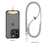 Cell phone lanyard, crossbody lanyard and wrist strap premium metal buckle phone charms with stainless steel phone patch compatible with all smartphone