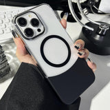 2-in-1 Magnetic Phone Case for iPhone 16 Top and Bottom Insert Tansparent Protective PC Hard Caser