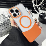 2-in-1 Magnetic Phone Case for iPhone 16 Top and Bottom Insert Tansparent Protective PC Hard Caser