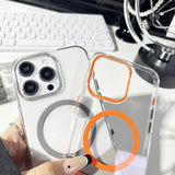 2-in-1 Magnetic Phone Case for iPhone 16 Top and Bottom Insert Tansparent Protective PC Hard Caser