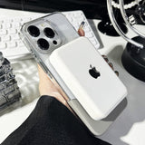 2-in-1 Magnetic Phone Case for iPhone 16 Top and Bottom Insert Tansparent Protective PC Hard Caser