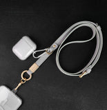 Adjustable PU Leather Mobile Phone Strap  Sewing Crossbody Lanyard Adjustable Back Multifunctional Anti-Lost Strap