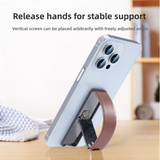 Phone Wrist Strap Stand Back Sticker Desktop Foldable Metal Genuine Leather Lazy Portable Foldable Adhesive Universal Support Stand