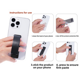 Phone Wrist Strap Stand Back Sticker Desktop Foldable Metal Genuine Leather Lazy Portable Foldable Adhesive Universal Support Stand