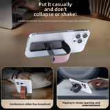 Phone Wrist Strap Stand Back Sticker Desktop Foldable Metal Genuine Leather Lazy Portable Foldable Adhesive Universal Support Stand