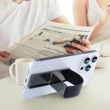 Phone Wrist Strap Stand Back Sticker Desktop Foldable Metal Genuine Leather Lazy Portable Foldable Adhesive Universal Support Stand