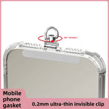 Phone Tether Tab, 360° Rotation Ultra-thin 0.2mm Bending Design Universal Stainless Steel Phone Lanyard Tab Without Adhesive