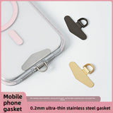 Phone Tether Tab,Ultra-thin 0.2mm Bending Design Universal Stainless Steel Phone Lanyard Tab Without Adhesive,Metal Phone Lanyard Replacement Patch for Cell Phone (Gold)