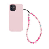 Phone Wrist Lanyard Strap Cute Kawaii Rainbow Color Beaded Phone Charm Strap Keychain Anti-Lost Phone Charm String