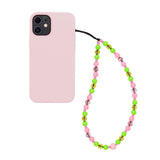 Phone Wrist Lanyard Strap Cute Kawaii Rainbow Color Beaded Phone Charm Strap Keychain Anti-Lost Phone Charm String