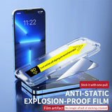 HD Clear Screen Protector for iPhone 13/iPhone 13 Pro, Tempered Film with Professional Positioning Aids [Automatic Cleaning] [No Bubbles], 9H