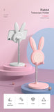 Cute Bunny Phone Holder Desktop Cell Phone Stand Height Angle Adjustable For iPhone 13 14 iPad Lovely Rabbit Tablet Support