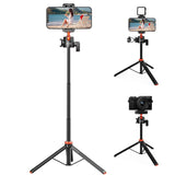 UURIG 1.3M Smartphone Vlog Tripods Selfie Stick With Cold Shoe Mount Holder For Mobile Phone Tripod SLR Camera Action Camera
