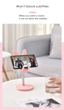 Cute Bunny Phone Holder Desktop Cell Phone Stand Height Angle Adjustable For iPhone 13 14 iPad Lovely Rabbit Tablet Support