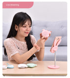 Cute Bunny Phone Holder Desktop Cell Phone Stand Height Angle Adjustable For iPhone 13 14 iPad Lovely Rabbit Tablet Support