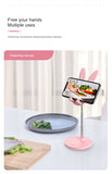 Cute Bunny Phone Holder Desktop Cell Phone Stand Height Angle Adjustable For iPhone 13 14 iPad Lovely Rabbit Tablet Support