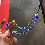 Blue Phone Lanyard Strap Women Cellphone Chain for Lanyard
