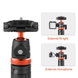 UURIG 1.3M Smartphone Vlog Tripods Selfie Stick With Cold Shoe Mount Holder For Mobile Phone Tripod SLR Camera Action Camera