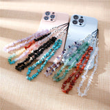 Style Crystal PHONE CHARM CHAIN/PHONE STRAP Amethyst Carnelian Rose Quartz Natural Stone Lanyard String Phone Accessory