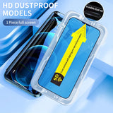 HD Clear Screen Protector for iPhone 12/iPhone 12 Pro, Tempered Film with Professional Positioning Aids [Automatic Cleaning] [No Bubbles], 9H