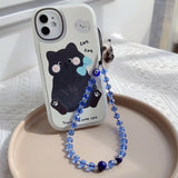 Blue Phone Lanyard Strap Women Cellphone Chain for Lanyard