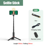 NEW Portable Selfie Stick Tripod With Fill Light for Huawei iPhone Aluminum alloy Selfie Sticker